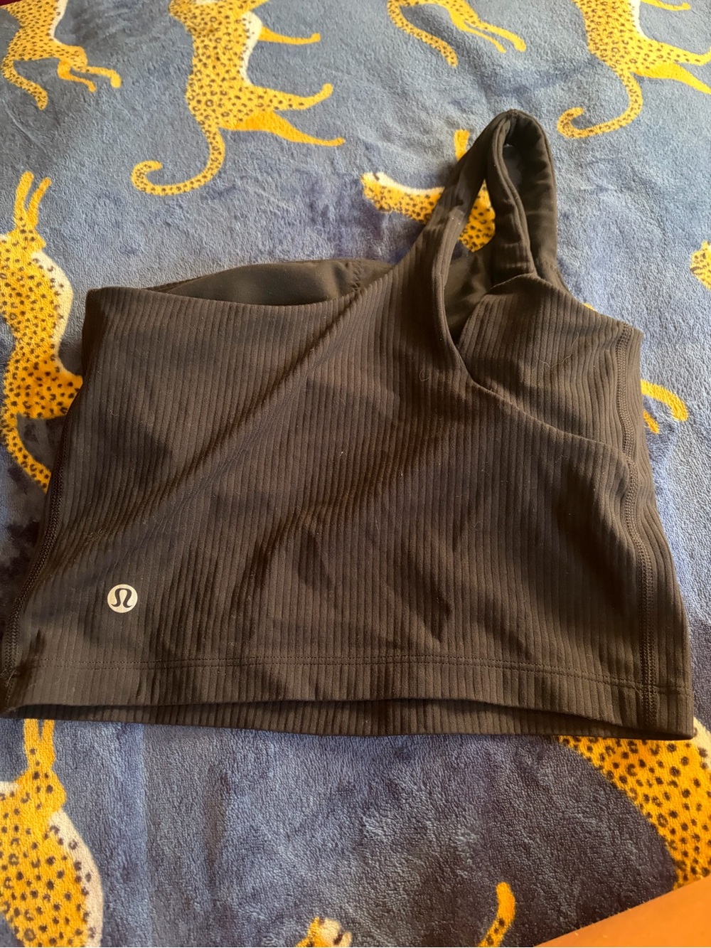 lululemon athletica Black One-Shoulder Ribbed Tank